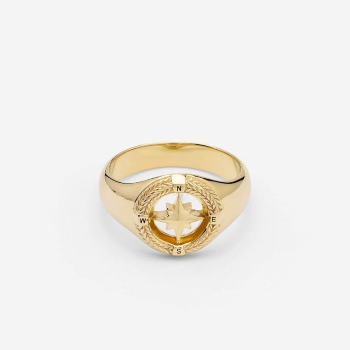 Kompas Zegelring Verguld €149